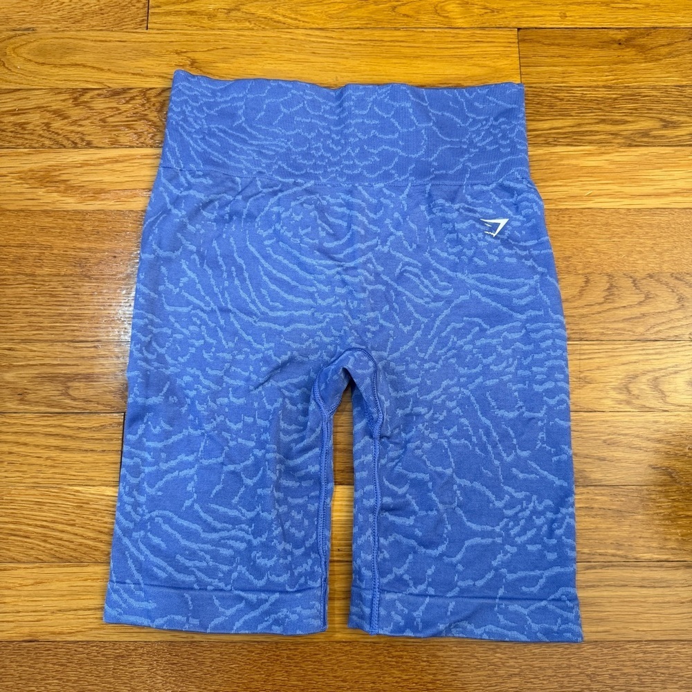 Gymshark ADAPT ANIMAL Seamless Butt Lift Bike Shorts in Blue - Size EST. Small